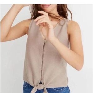 Madewell texture and thread Women's Tan Button-Down Top size medium